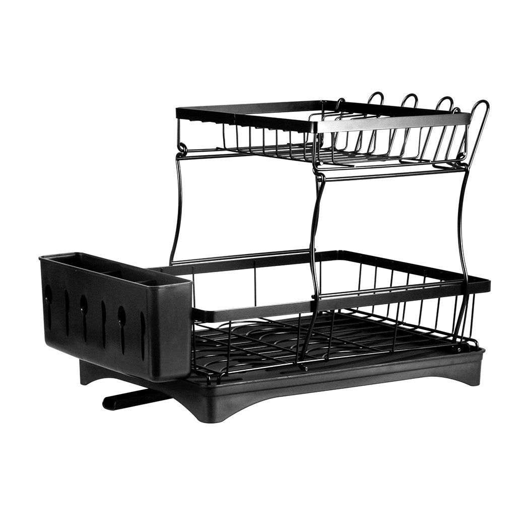 TOQUE Detachable Dish Drying Rack Cutlery Black-1954802793315438592