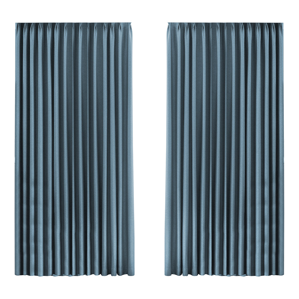 Marlow 2XBlockout Curtains Chenille 240x250 Blue-1954802976707186688