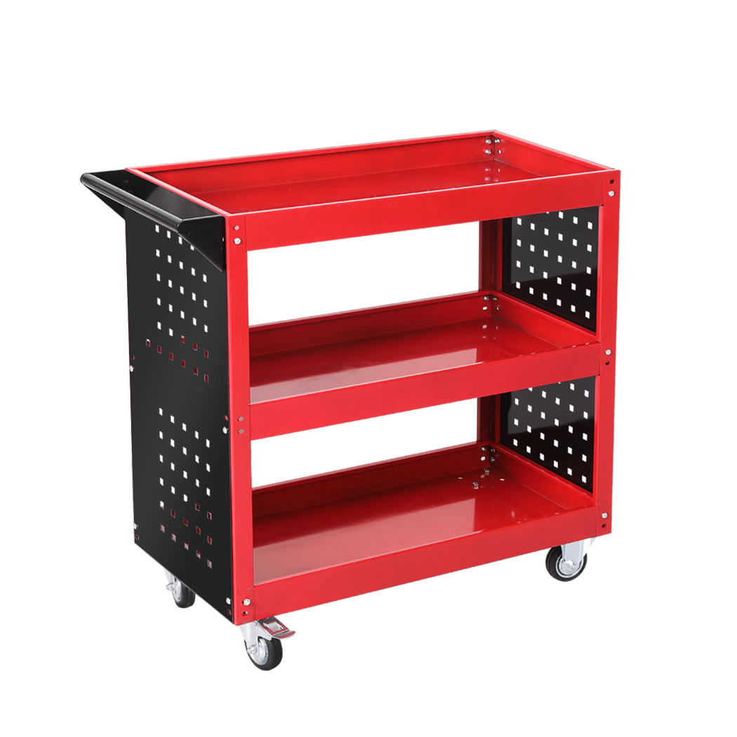Traderight Tool Trolley Cart 3 Tier Red-1919892898543964160