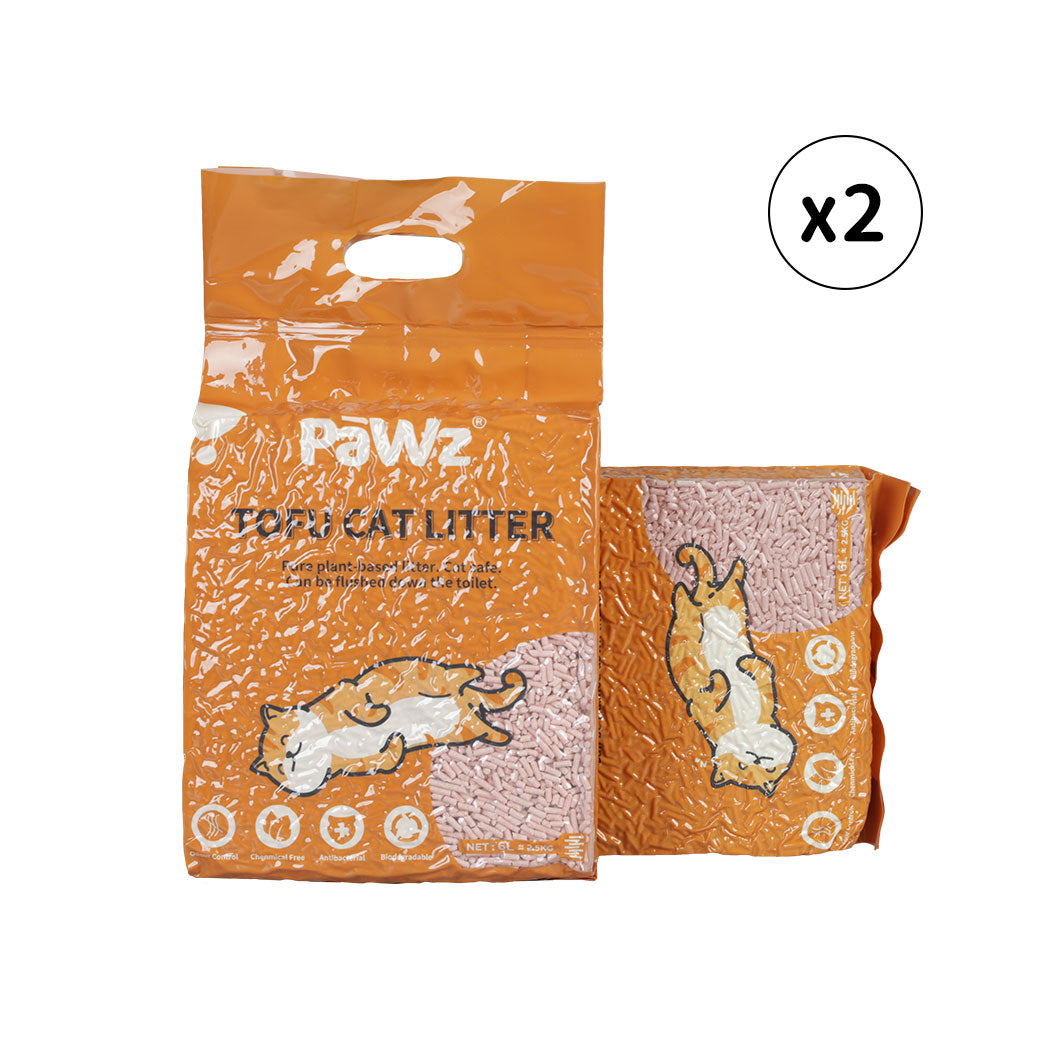 PaWz 2.5kg Tofu Cat Litter Clumping Peach-1954802566764302336