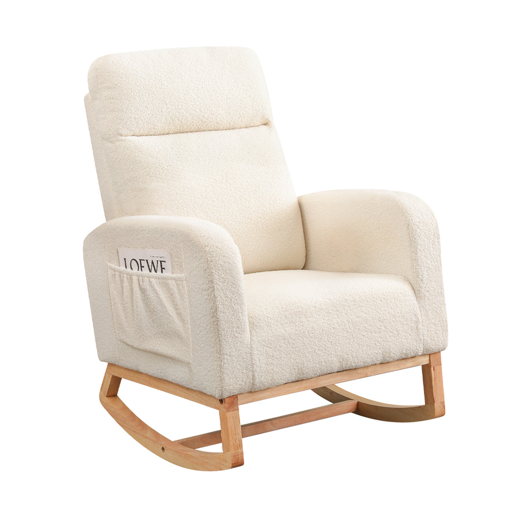 Levede Rocking Chair Ottoman Footrest With Side Pocket-1910112281014964224