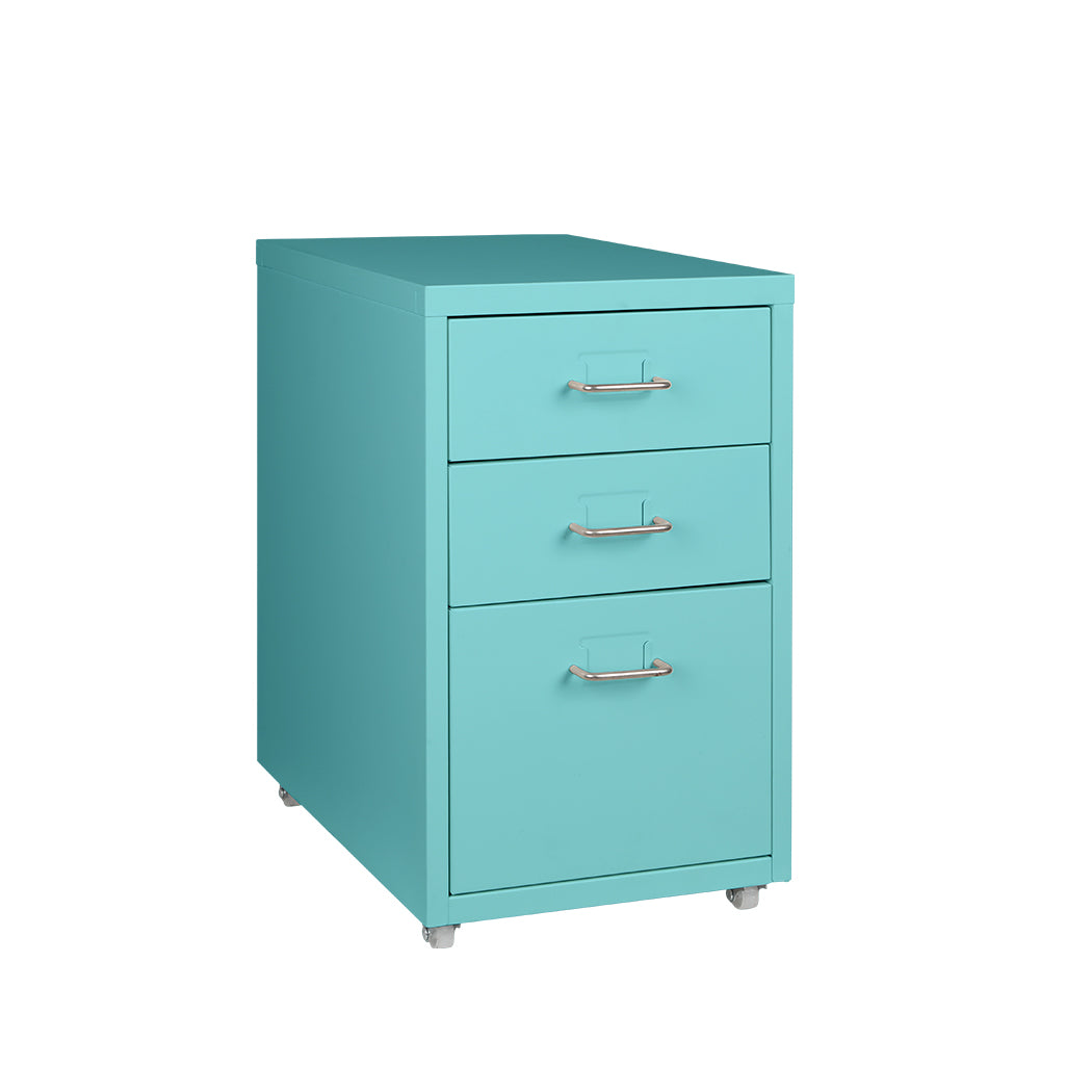 Levede 3 Drawer Office Drawers Cabinet Turquoise-1910113086451355648