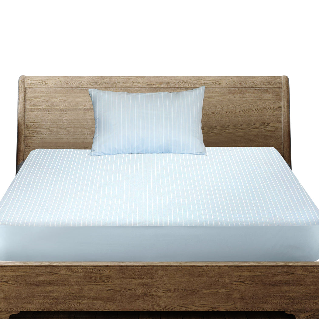 Dreamz Single Mattress Protector Pillowcases Single Blue-1910112878220939264