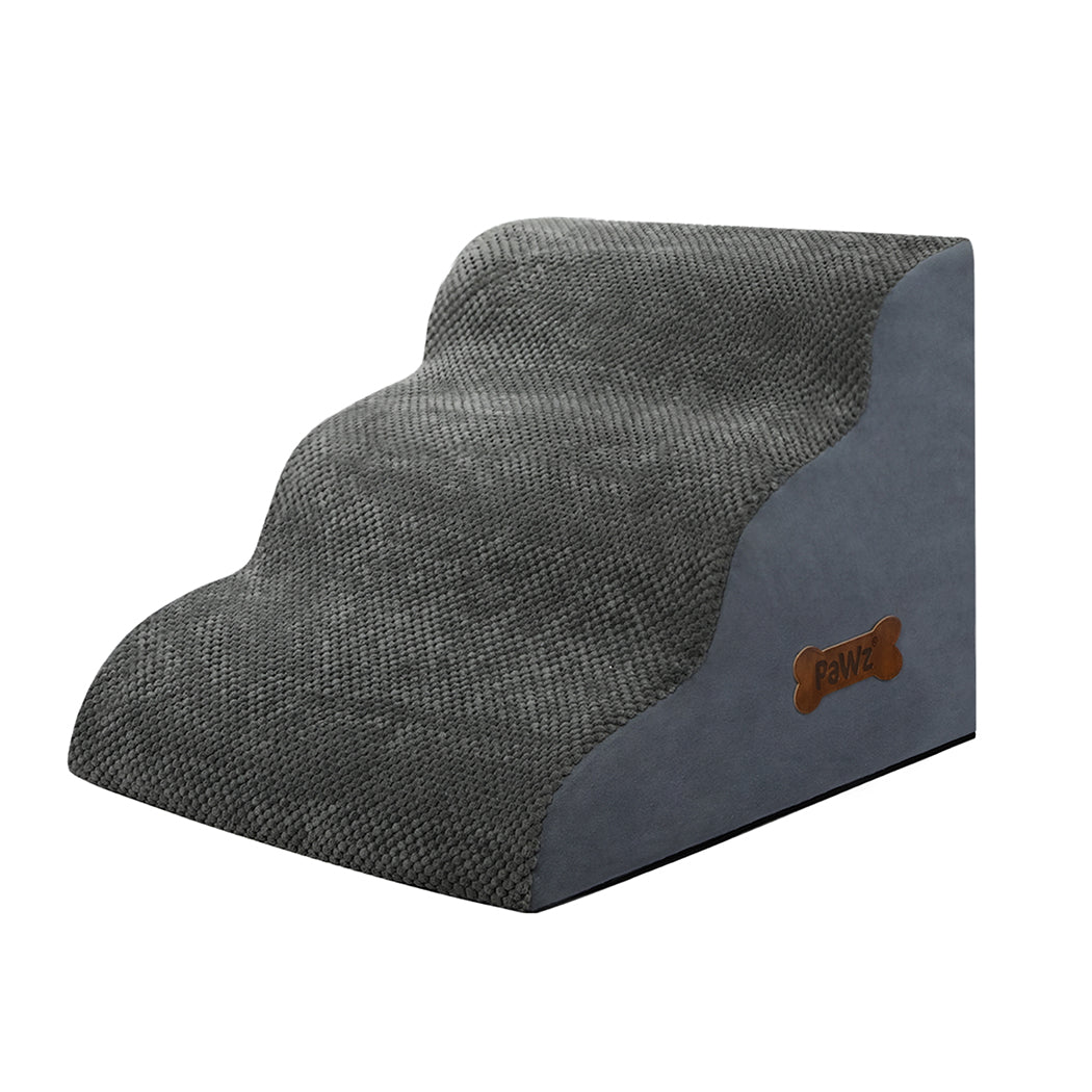Pawz 3 Steps Pet Stairs Dog Ramp High Density Foam Grey-1954802479782825984