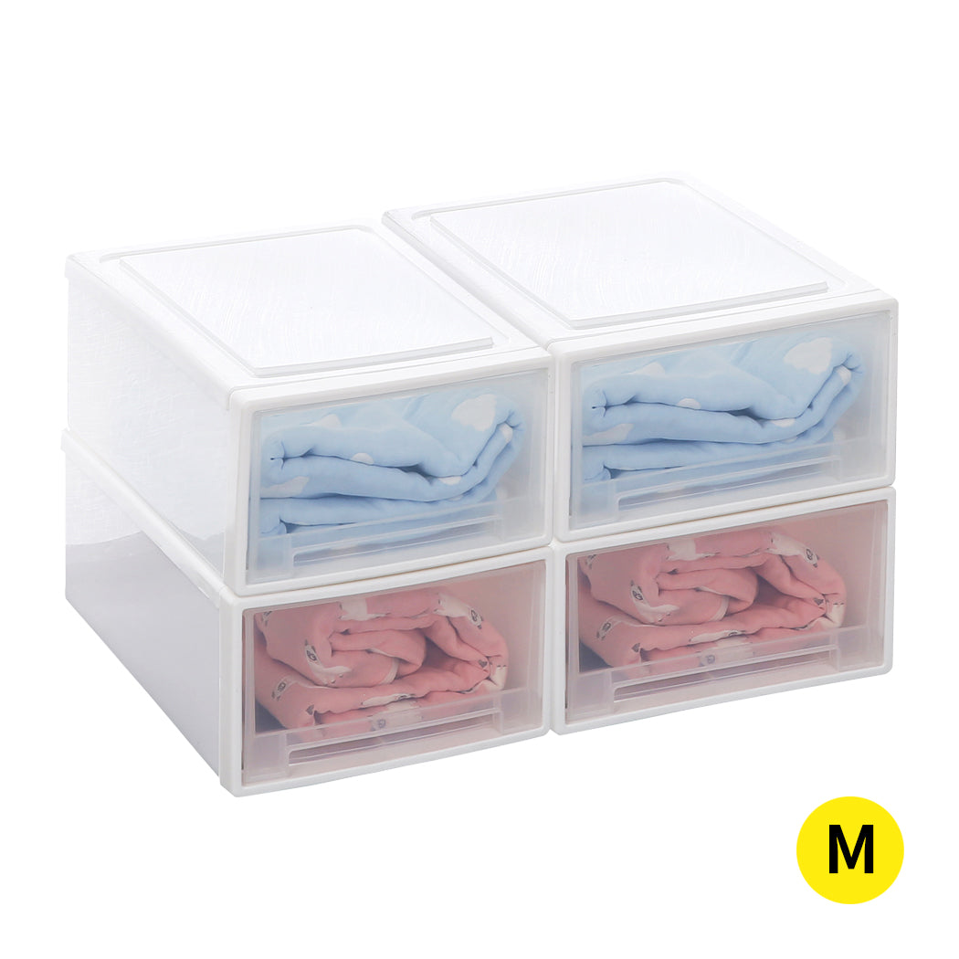Large Storage Box Stackable Containers M 4PK Medium-1910112534032158720
