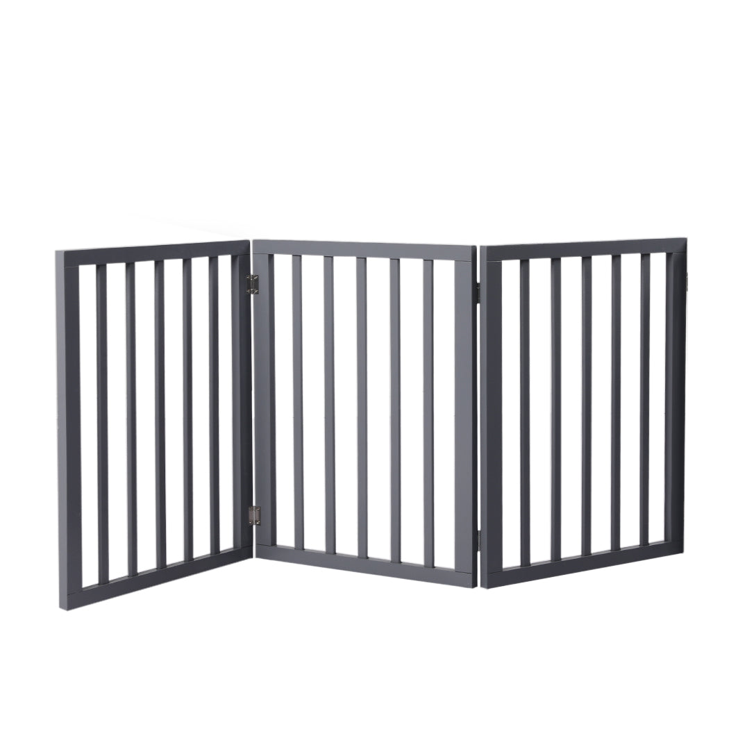 Wooden Pet Gate Dog Fence Retractable Grey 2000x 3MM-1910112967819661312