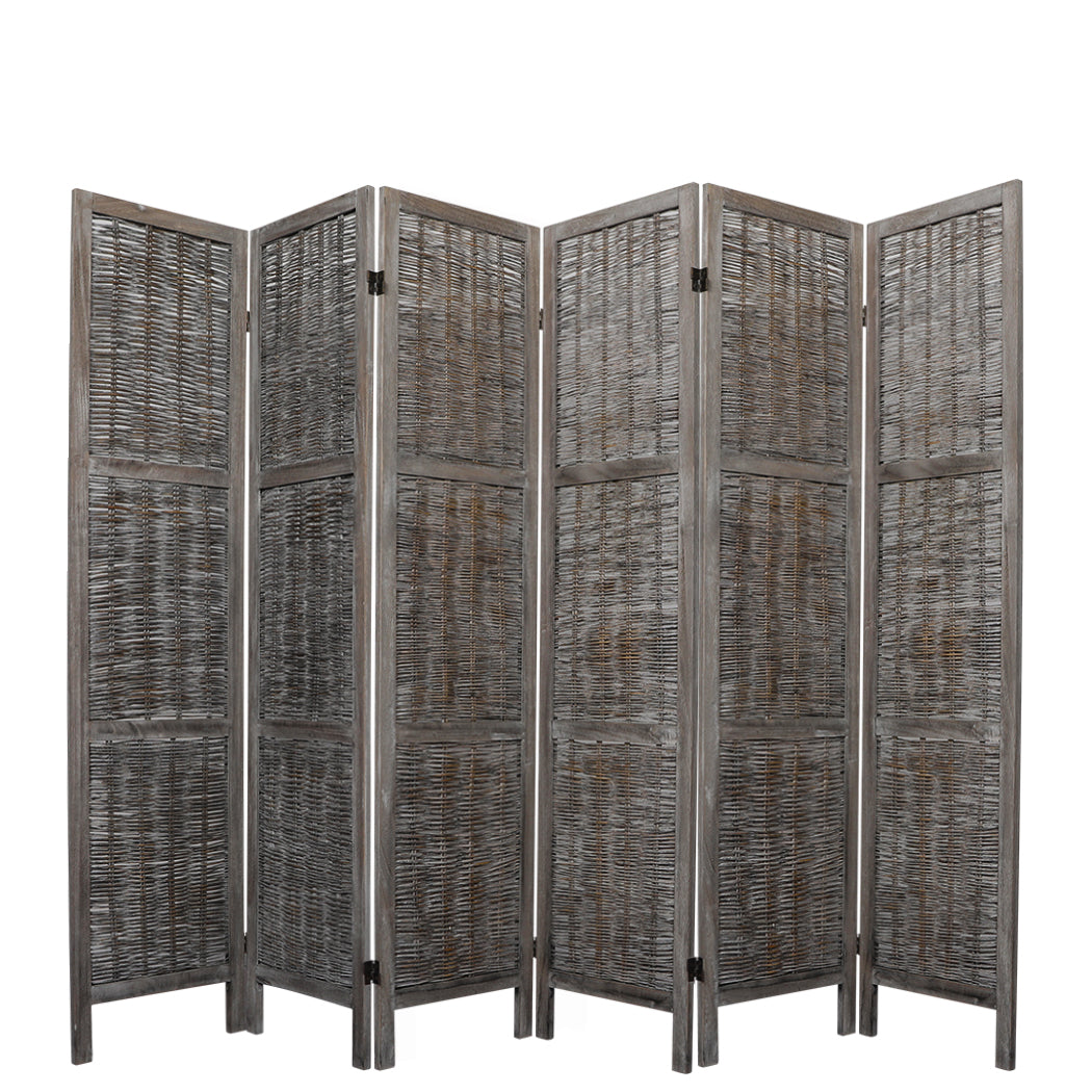 Levede 6 Panels Partition Room Divider Grey-1910112322001702912