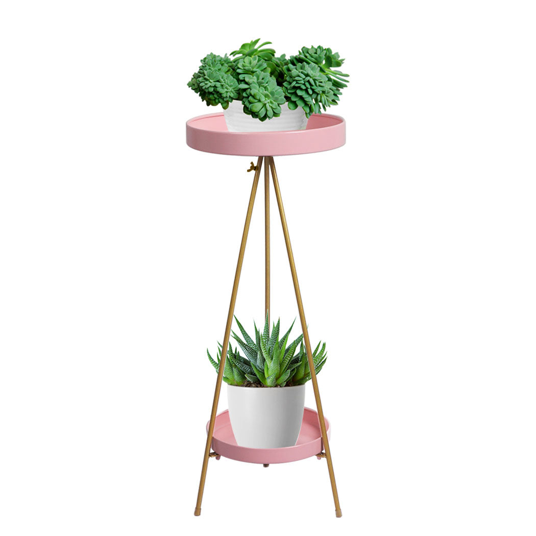Levede Plant Stand 2 Tiers Outdoor Indoor Pink Gold Large-1910112302884065280