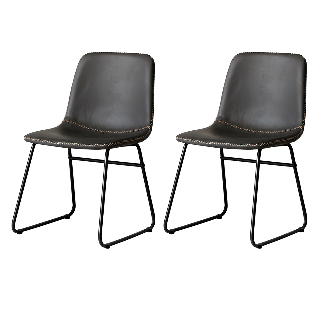 Levede 2x Dining Chairs Kitchen Table Black-1954802996567216128