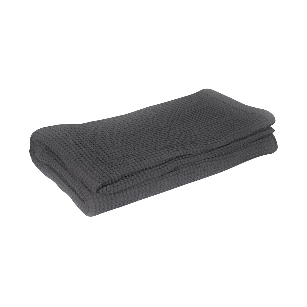 DreamZ Throw Blanket Cotton Waffle Blankets Grey Double-1919892916038406144