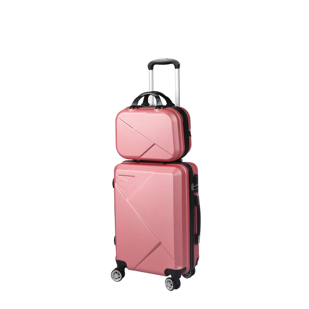 Slimbridge 2pcs 20"Travel Luggage Set Rose Gold-1954802808876306432