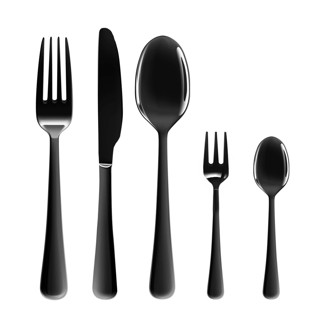 Stainless Steel Cutlery Set Travel Knife Black-1910113167187513344