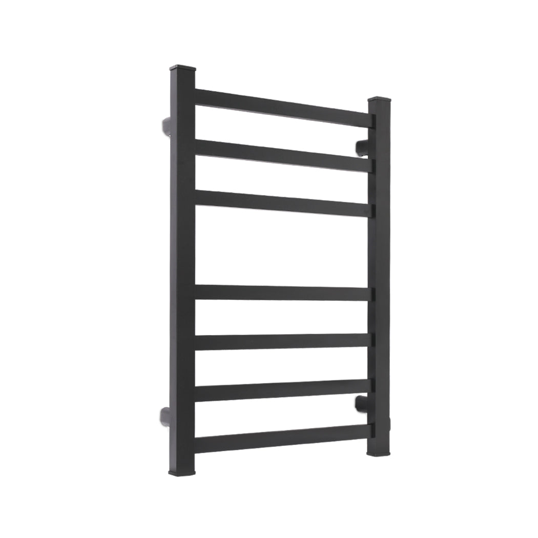 Heated Towel Rail Warmer Rack Wall Mounted Black-1954802747891126272