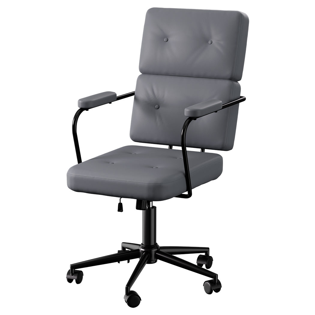 LEVEDE Ergonomic Office Chair Computer PU Grey-1954802475525607424