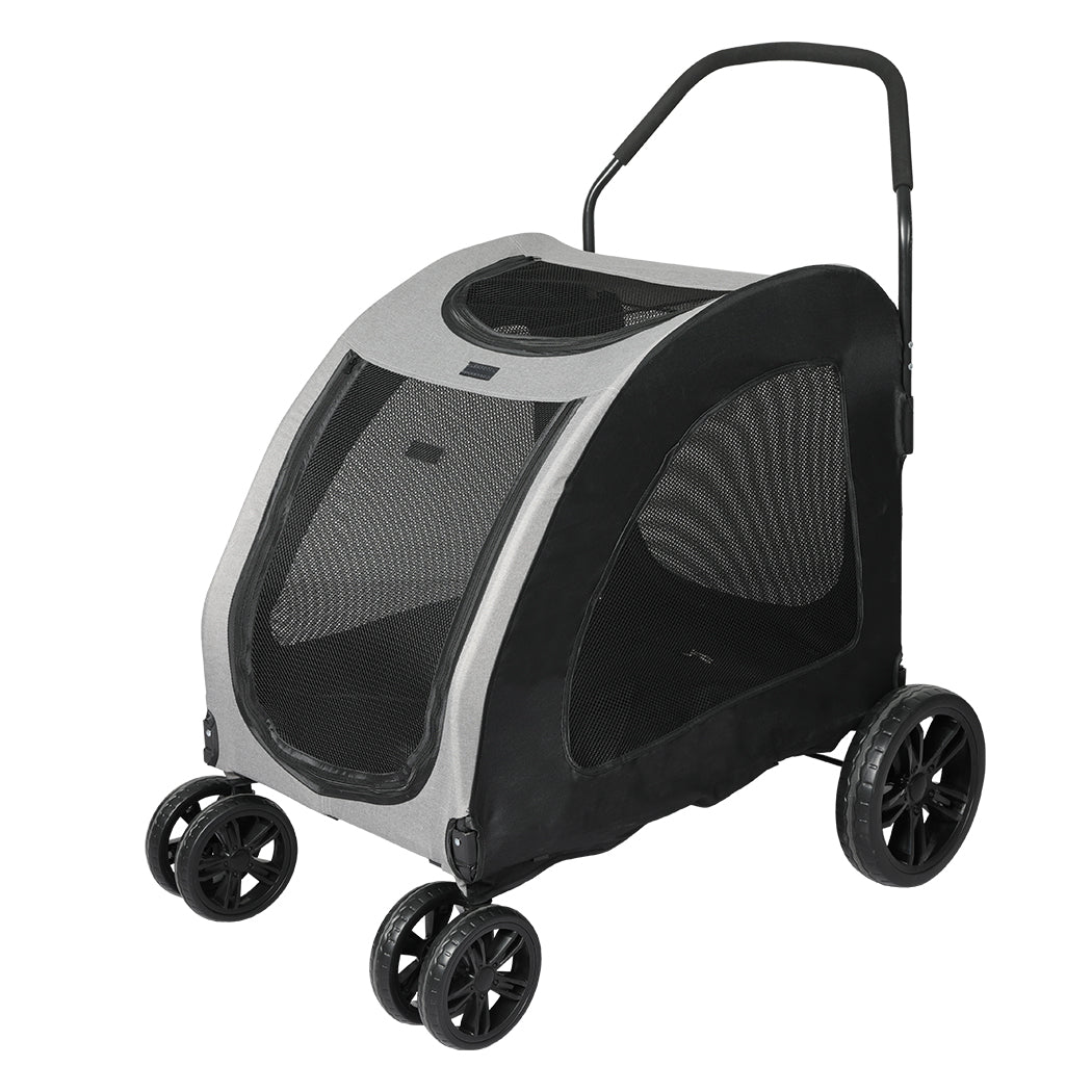 PaWz Pet Dog Stroller Pram Carrier Cat Travel Foldable 4 Wheels 50kg Capacity