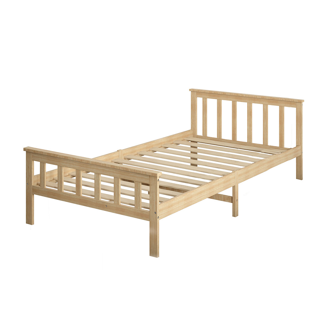 Levede Wooden King Single Bed Frame Nature Natural-1910113206089682944