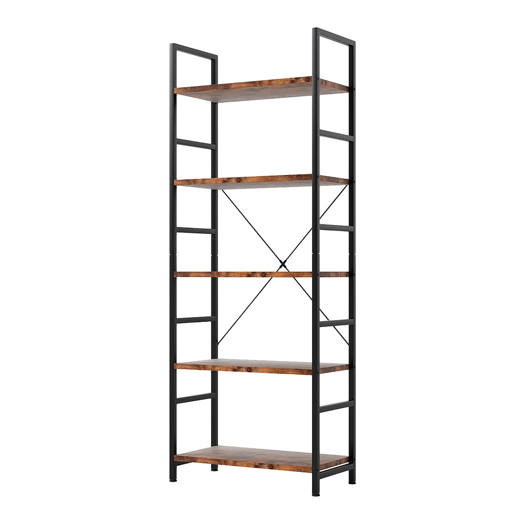 Levede 5-Tier Industrial Bookshelf Bookcase 157.5cm-1973194183569182720
