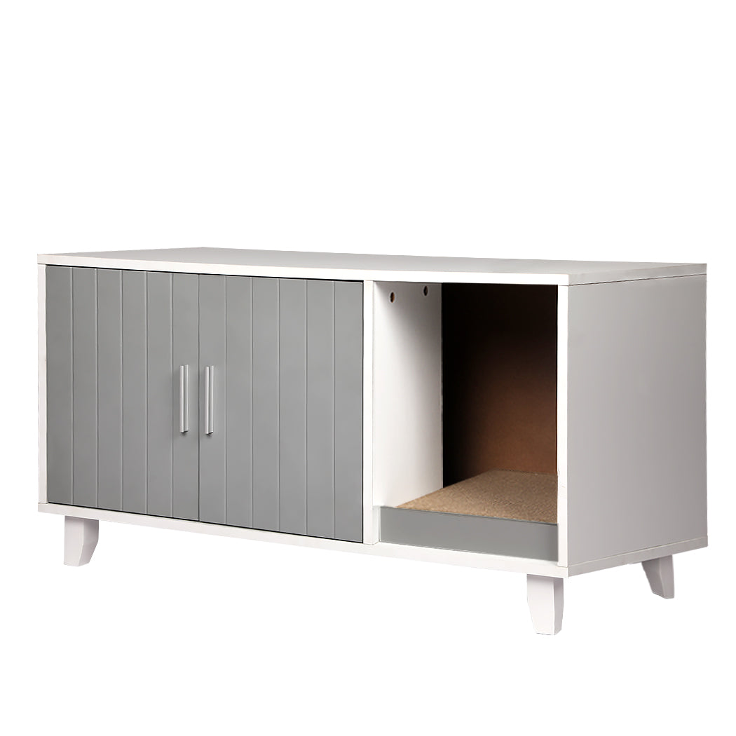 PaWz Enclosed Cat Litter Cabinet Box Grey-1954802552142958592