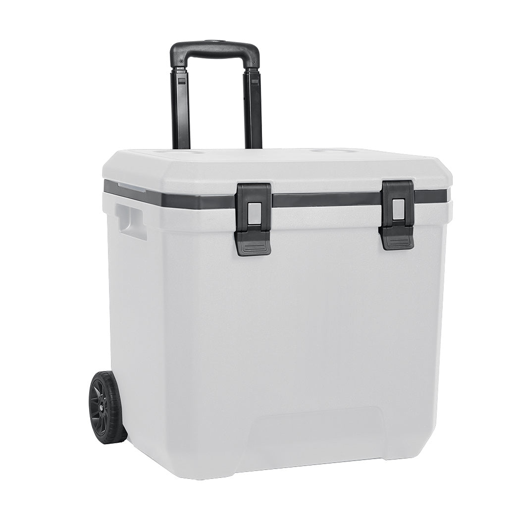 Mountview Cooler Ice Box 27L/43L Portable Chest Trolly For Camping BBQ Picnic-1963748908870012928