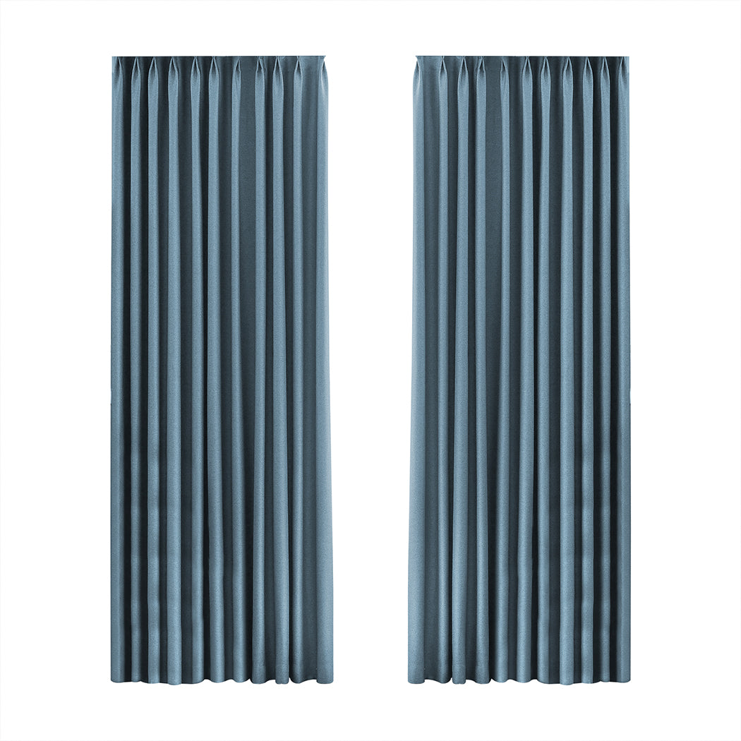 Marlow 2XBlockout Curtains Chenille 132x250 Blue-1954802975318872064