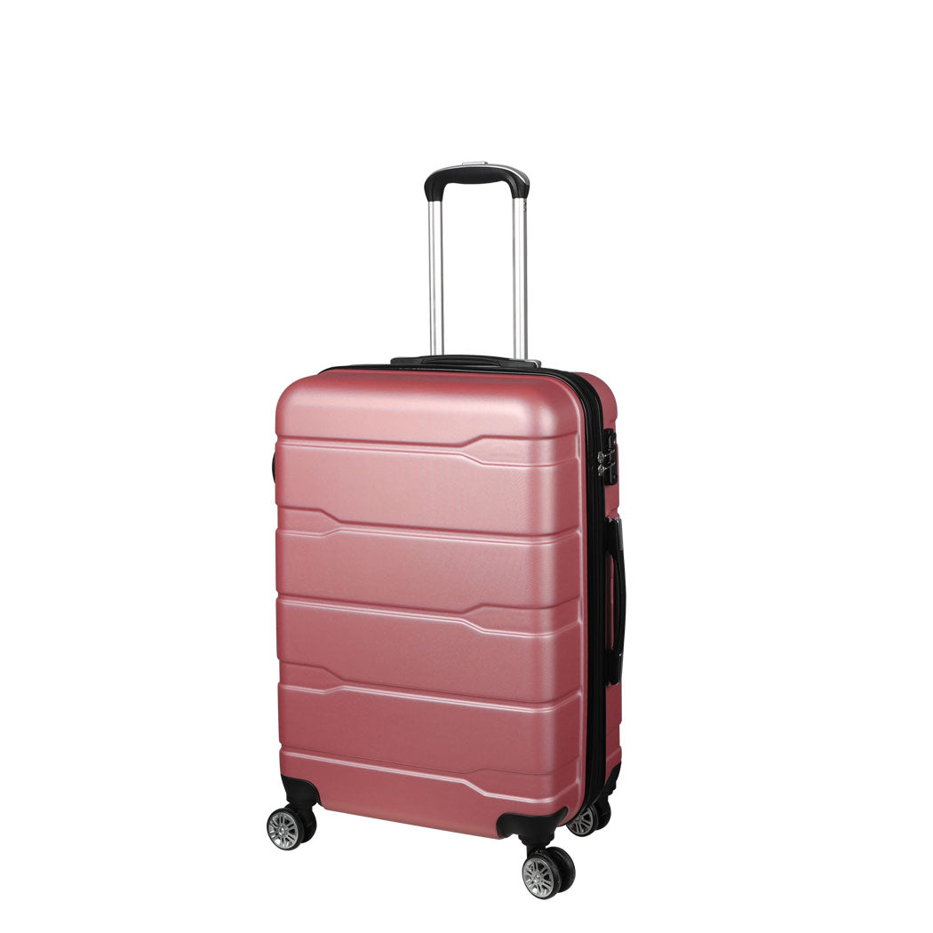 Slimbridge 24&quot; Expandable Luggage Travel Suitcase Trolley Case Hard Rose Gold