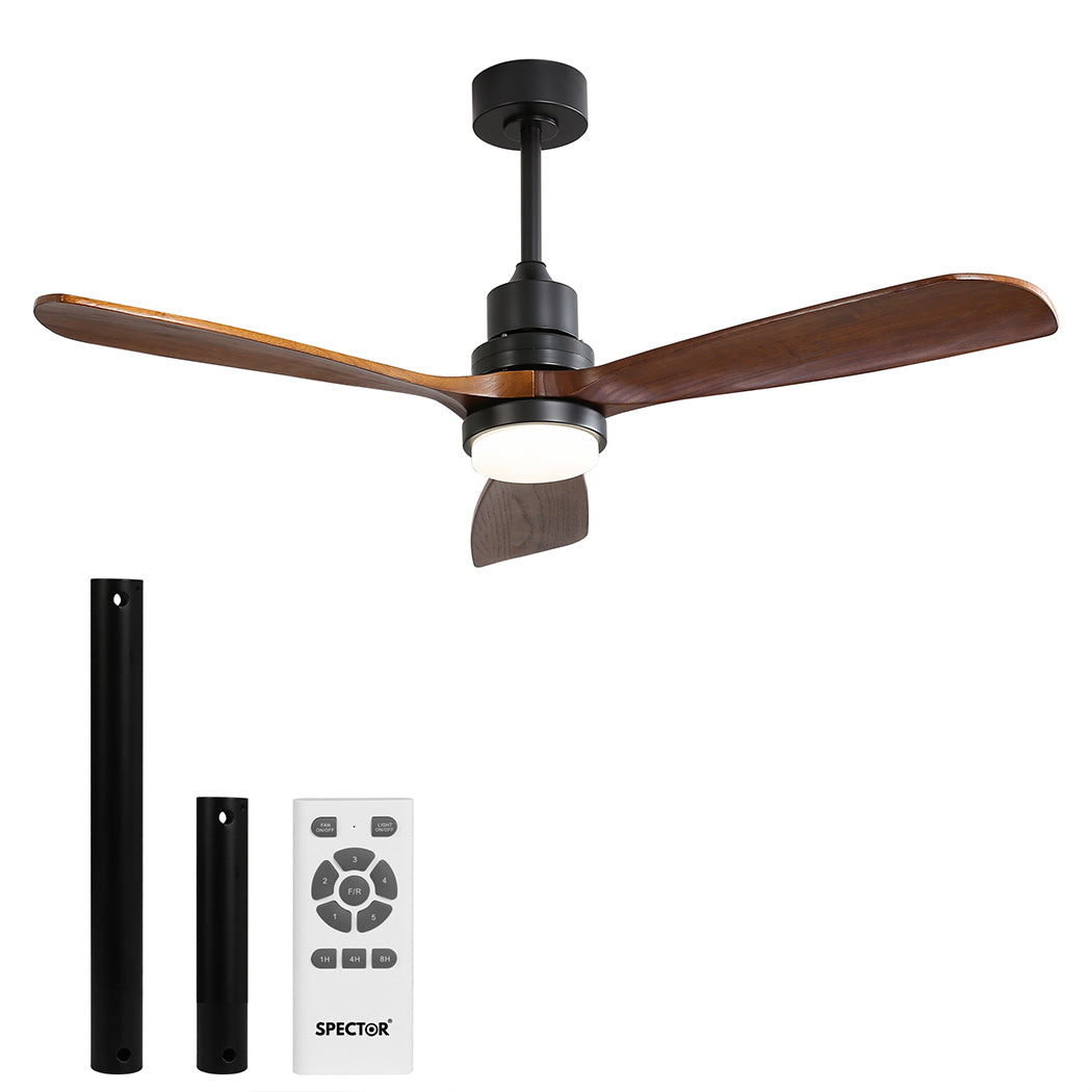 Spector 52'' Wood Ceiling Fan DC Motor Walnut-1954802706786947072