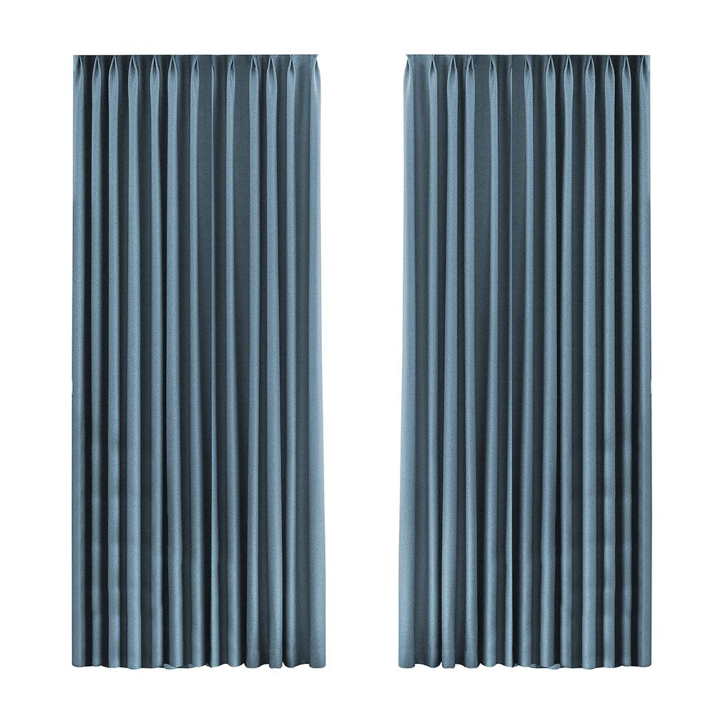 Marlow 2XBlockout Curtains Chenille 180x250 Blue CD1016-180x250-DG-1954802976119984128