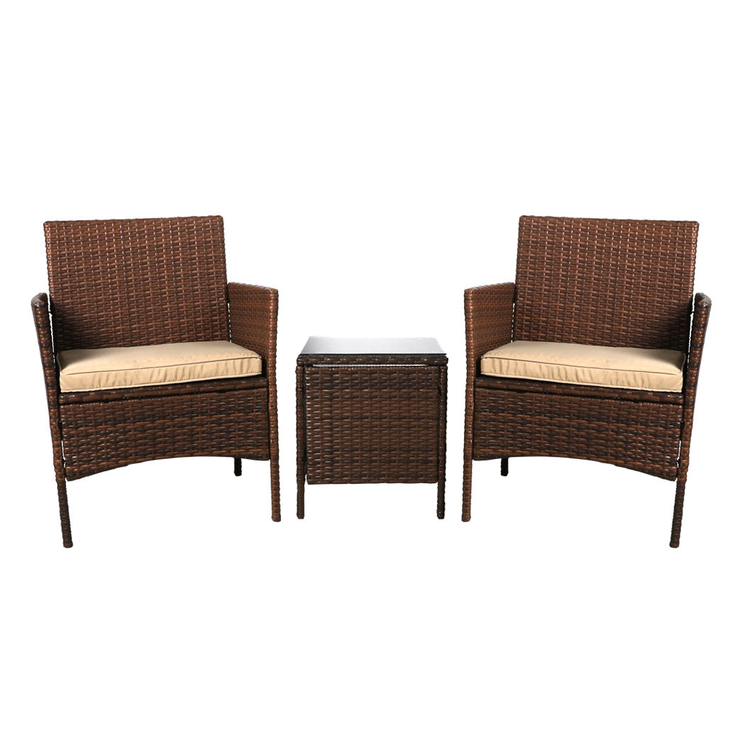 Levede Outdoor Furniture Setting Patio Brown-1919892868873457664
