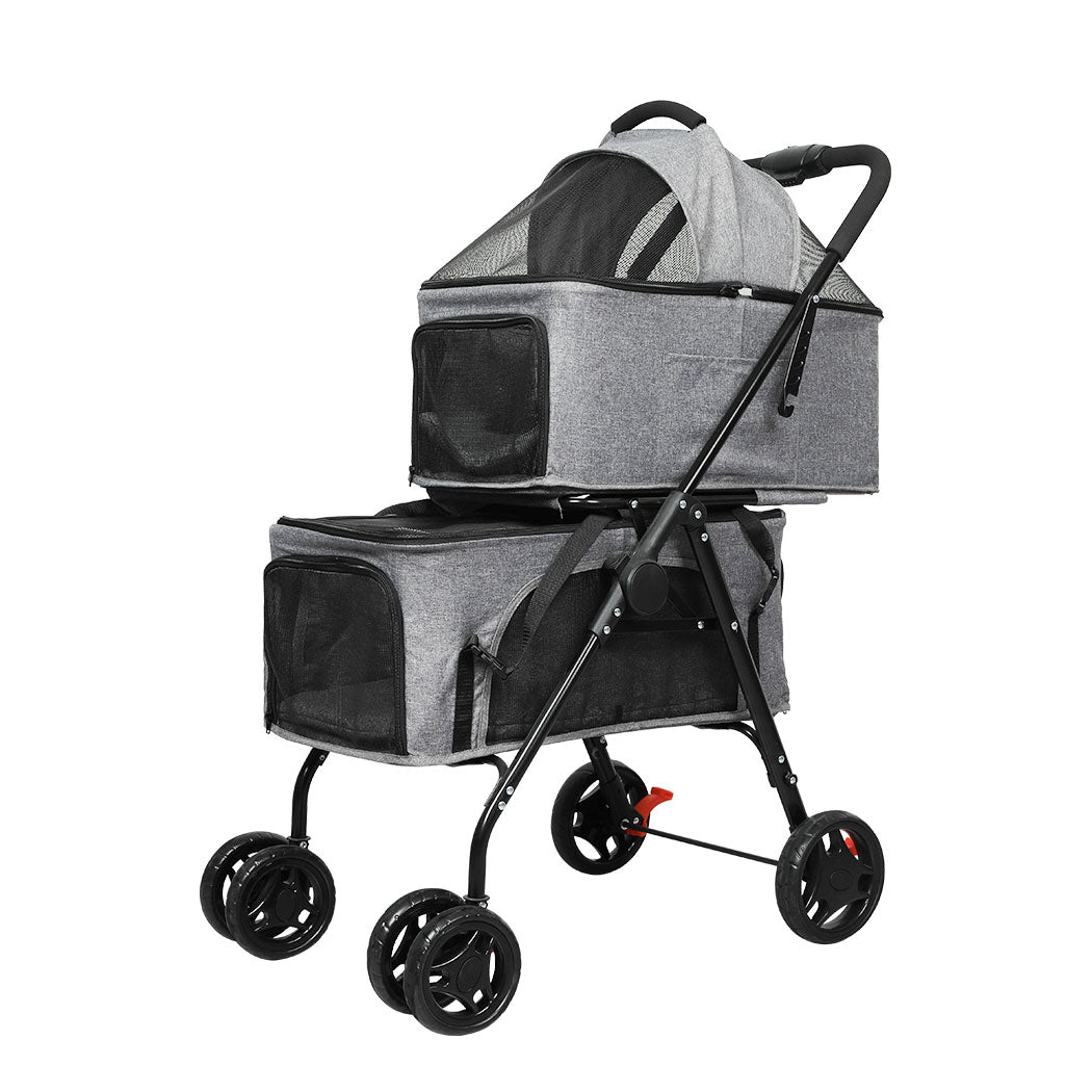 PaWz Two-tier Pet Stroller Double Dog-1954802607990116352