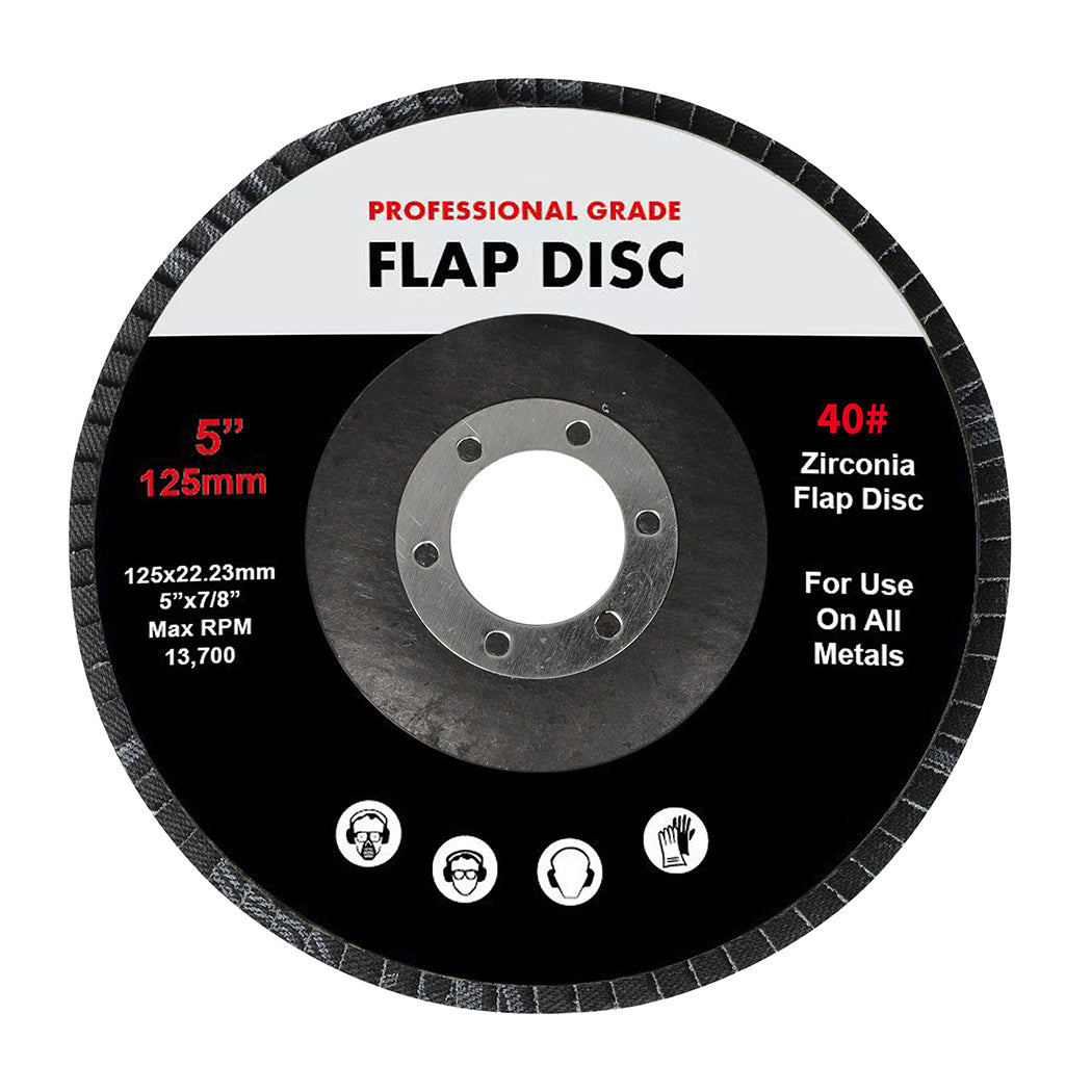 Traderight Flap Discs 125mm 5" Zirconia 1x20mX4 40SQM-1910113106923753472