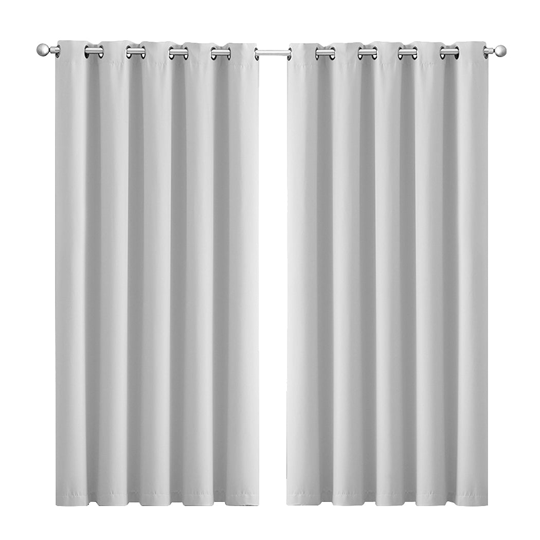 2x Blockout Curtains Panels 3 Layers Grey-1954802971963428864