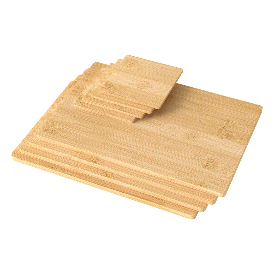 Toque 8 Pcs Natural Bamboo Placemat Coaster Storage Dish-1973194190011633664