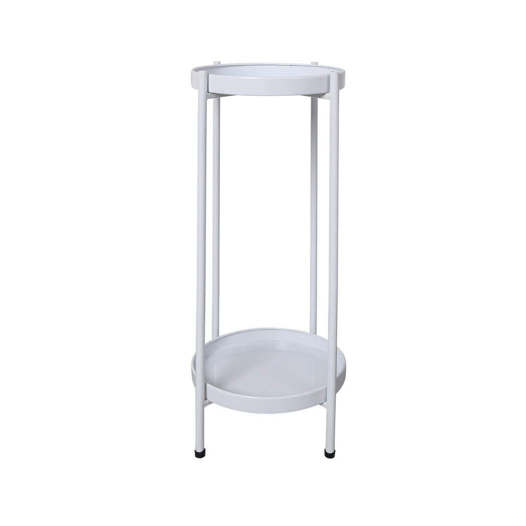 Levede 2 Tiers Plant Stand Outdoor Indoor White Large-1910112295040716800