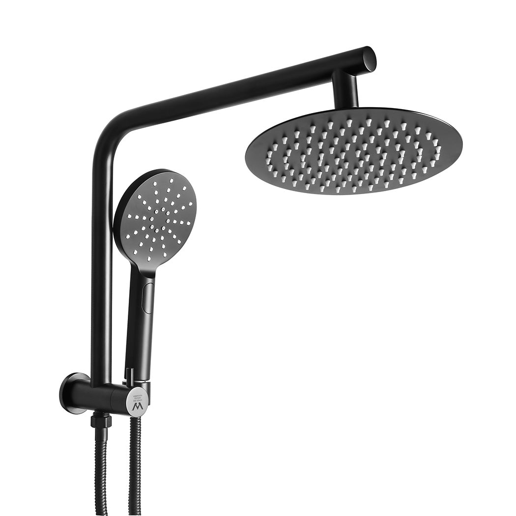 Shower Head High Pressure Set Rain Round Black-1954802952967426048