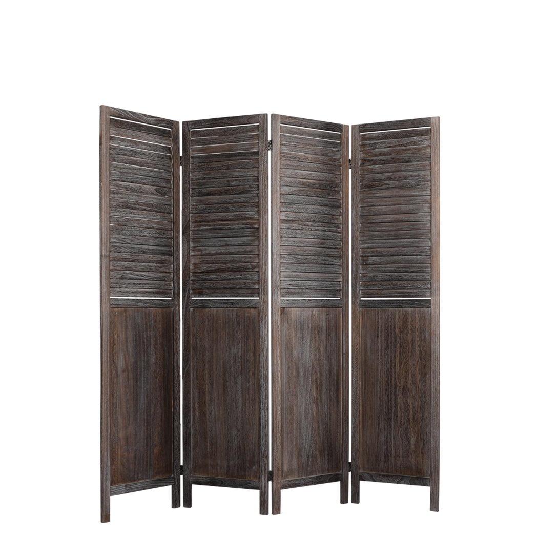 Levede 4 Panel Room Divider Folding Brown-1910112321494192128