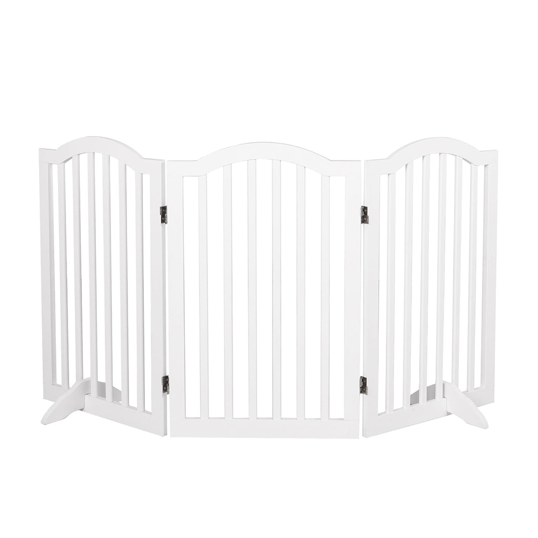 PaWz Wooden Pet Gate Dog Fence Safety White-1910112466243817472