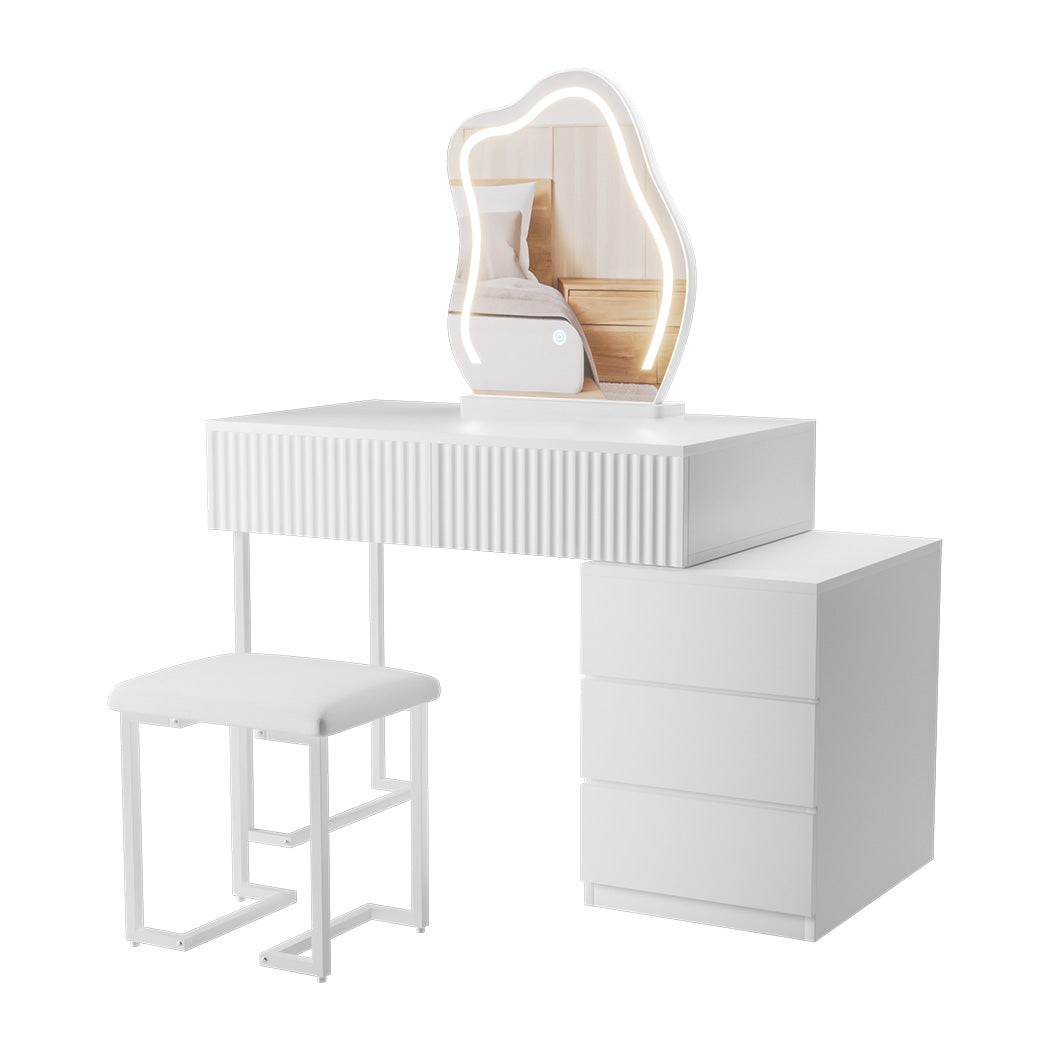 Levede Dressing Table Stool Set with Mirror Led-1954802443267215360