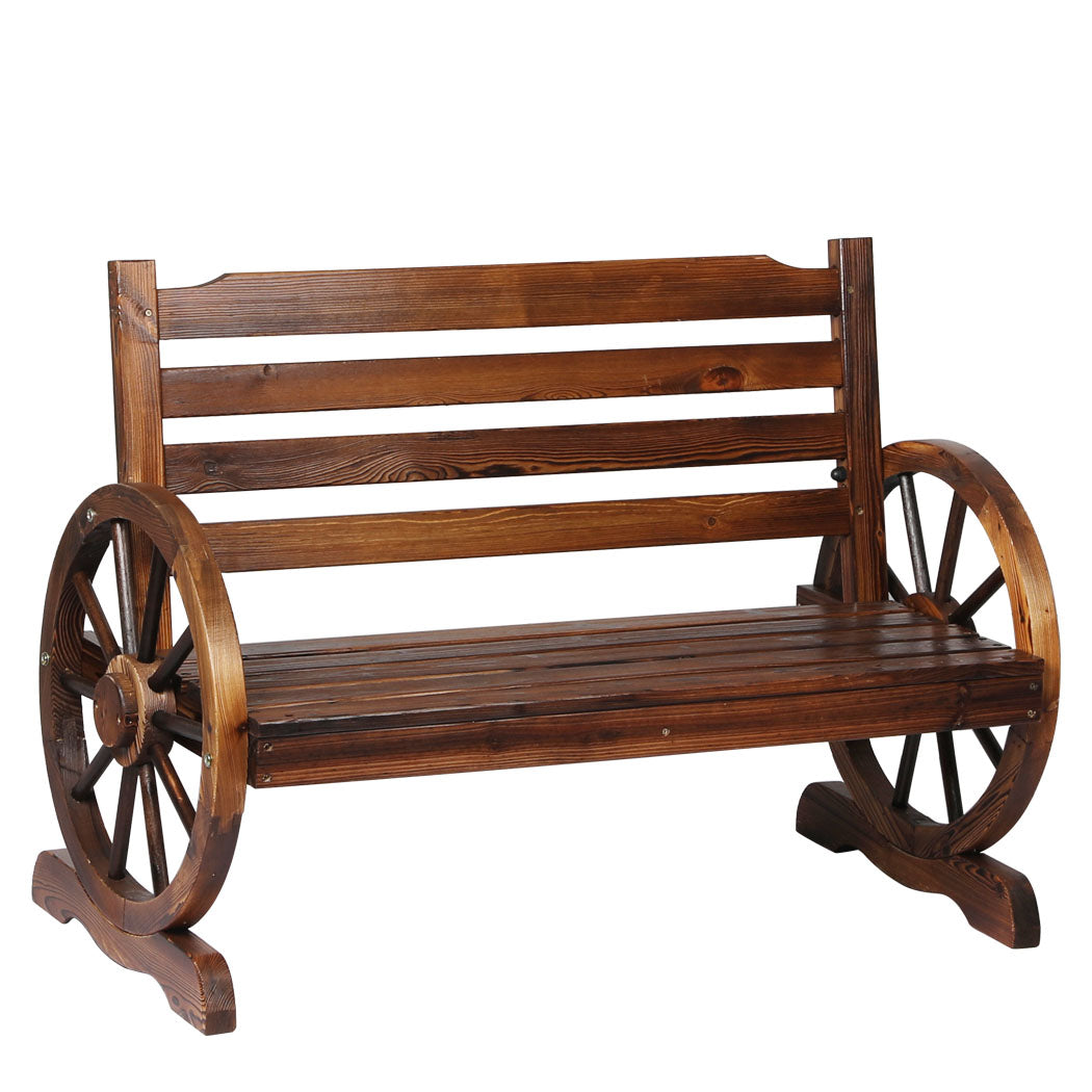 Levede Garden Bench Wooden Wagon Seat Oak-1919892870110777344