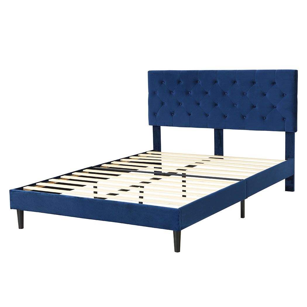 Levede Bed Frame Double Size Mattress Blue-1954802929831645184