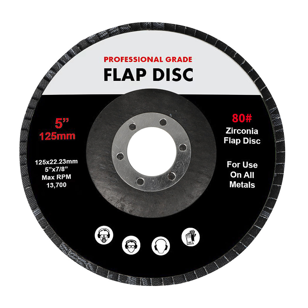 Traderight Flap Discs 125mm 5" Zirconia 2x10mX2 40SQM-1910113108014272512