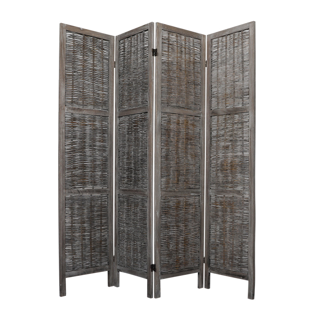 Levede 4 Panels Partition Room Divider Grey-1954802330268471296