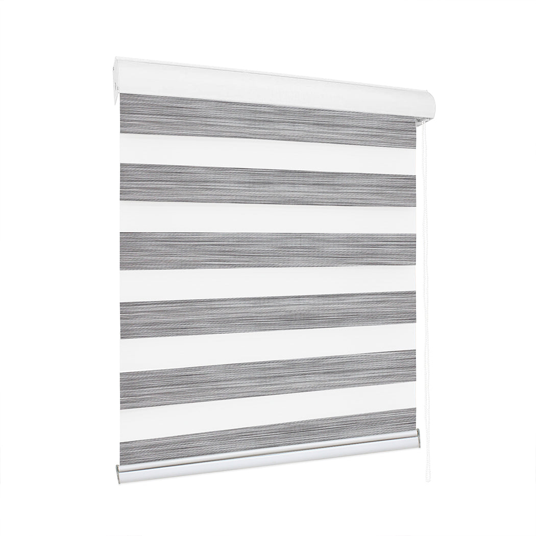 Marlow Blackout Zebra Roller Blind Curtains 90x210 Grey-1910113279045406720