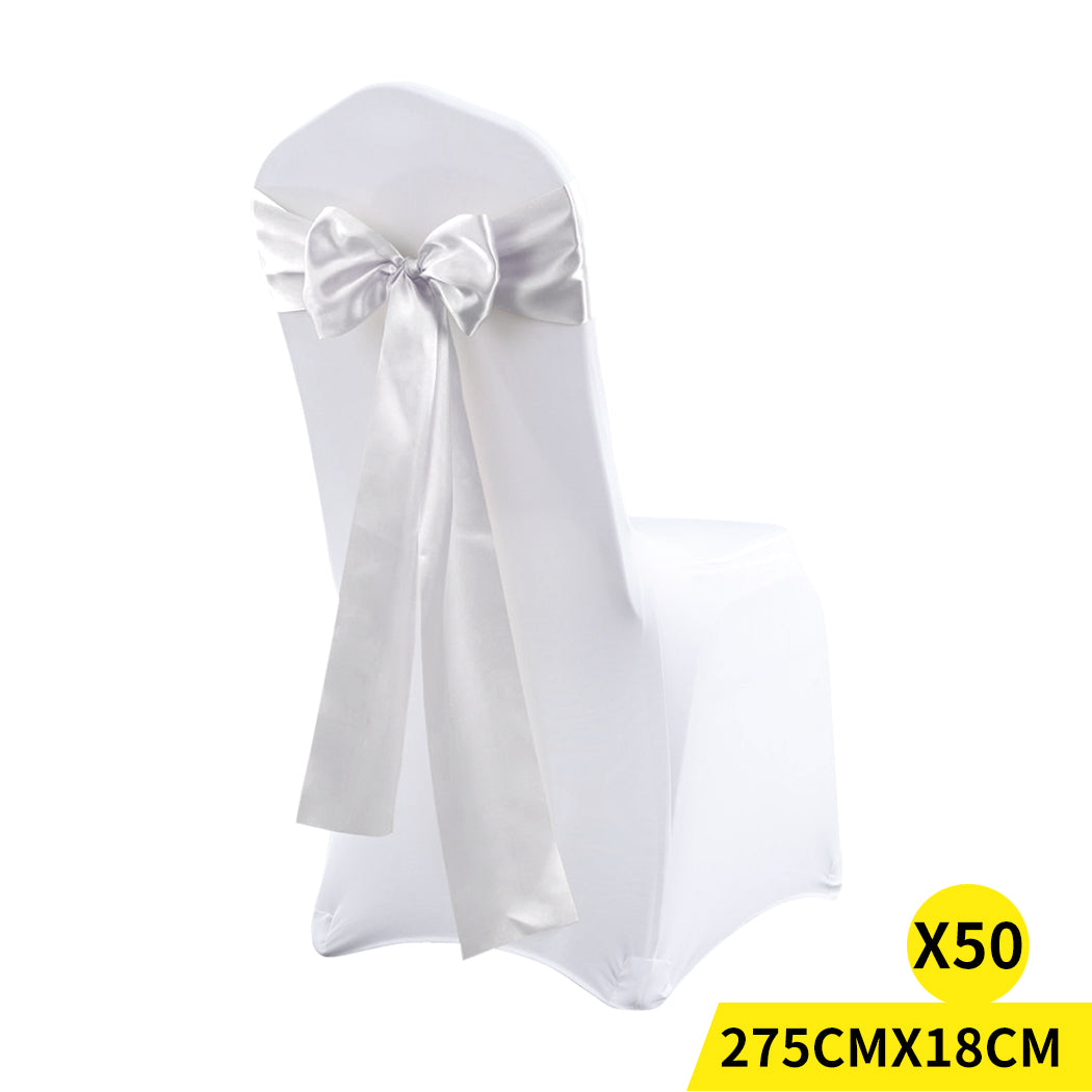 50x Satin Chair Sashes Cloth Cover Wedding-1954802401676496896