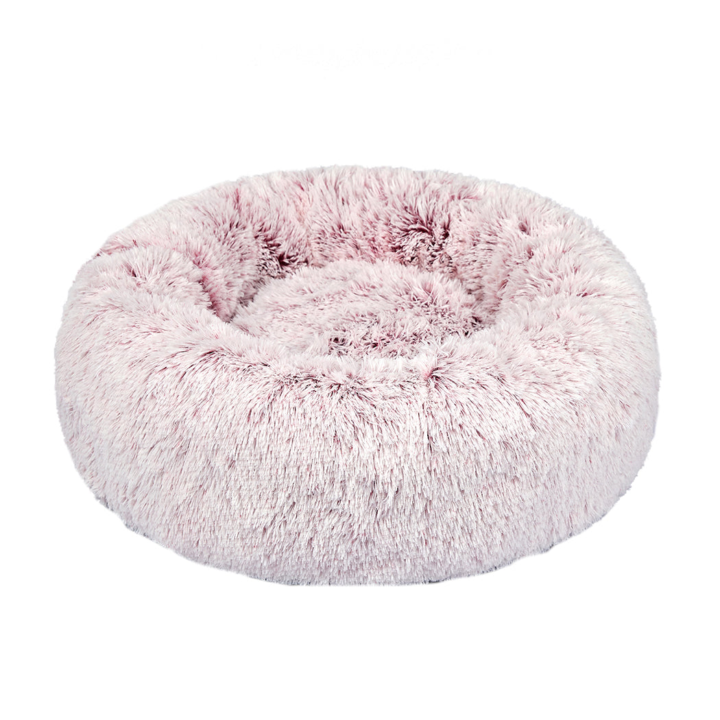 PaWz Pet Bed Cat Dog Donut Nest Calming M Pink Medium-1954802519125397504