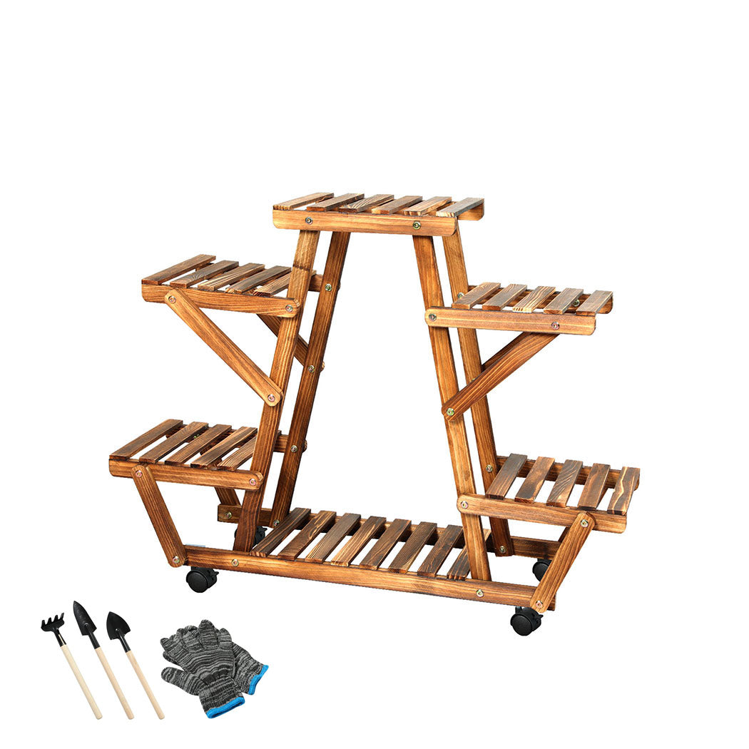 Levede 4-Tier Plant Stand Wood Wooden-1910112311721463808