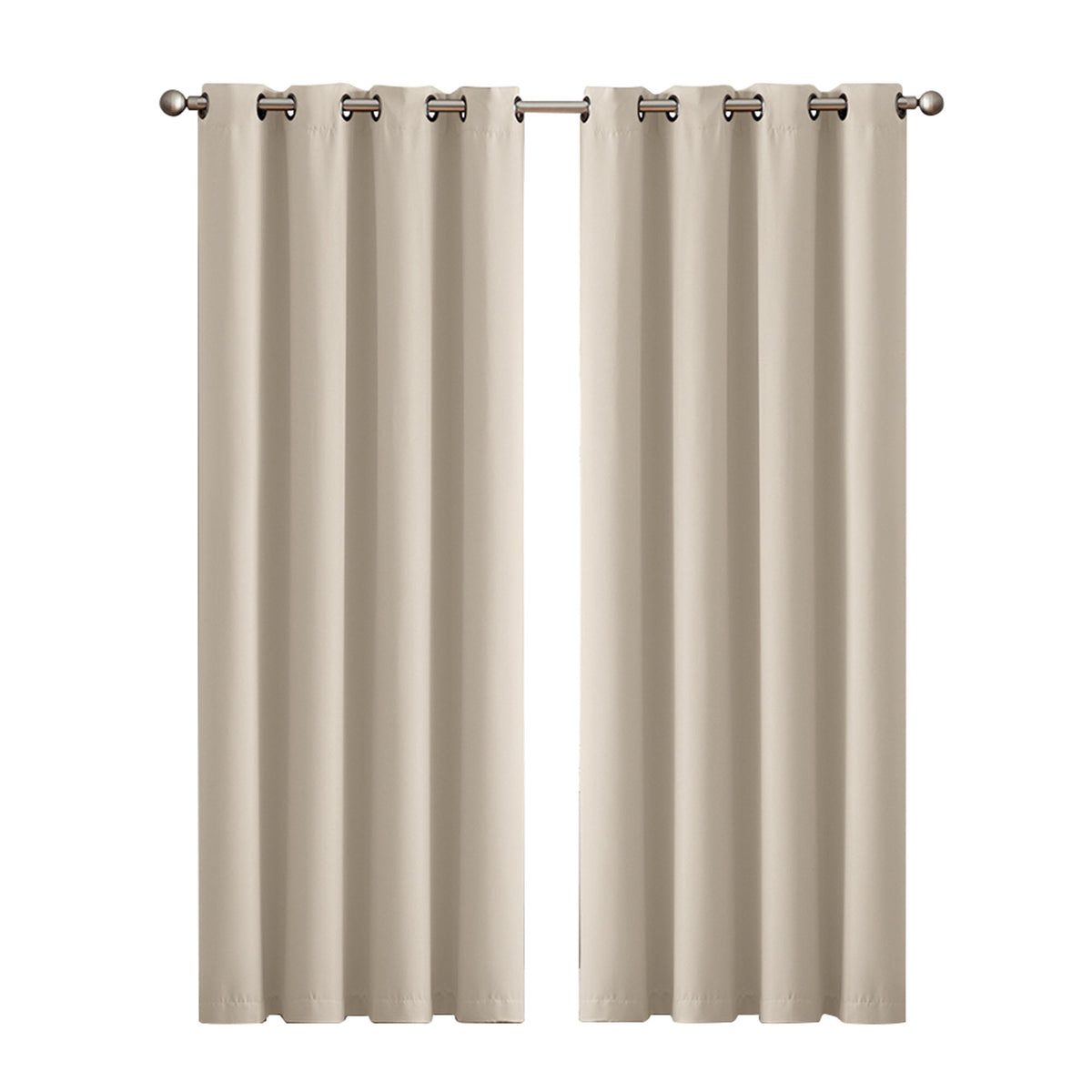 2x Blockout Curtains Panels 3 Layers Beige-1910113267850809344