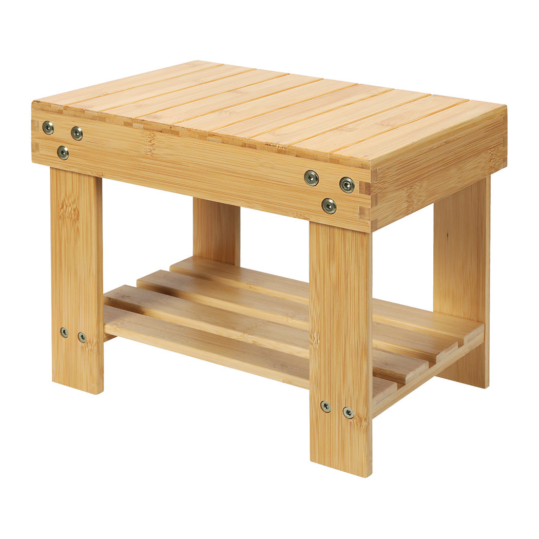 Levede Bamboo Step Stool Non-Slip Foot Storage Chair-1973193592314925056