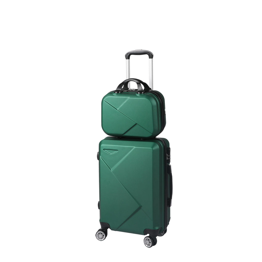 Slimbridge 2pcs 20"Travel Luggage Set Green-1954802808154886144