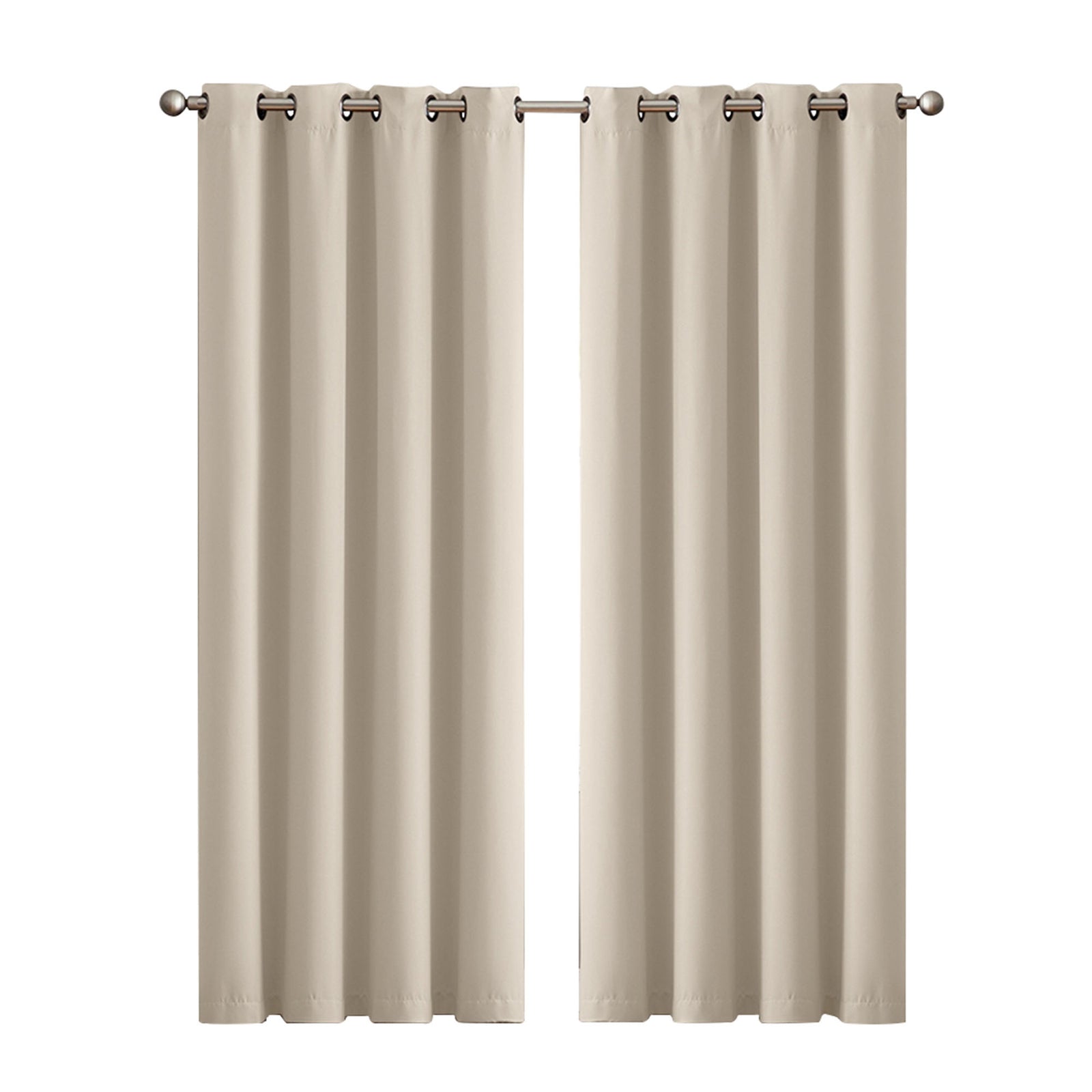 2x Blockout Curtains Panels 3 Layers Beige-1910113265757851648
