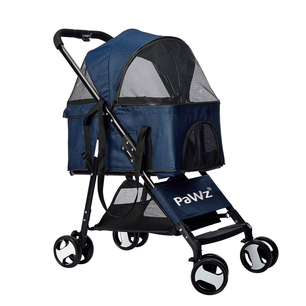 PaWz Large Pet Stroller Dog Cat Carrier Blue-1954802606404669440